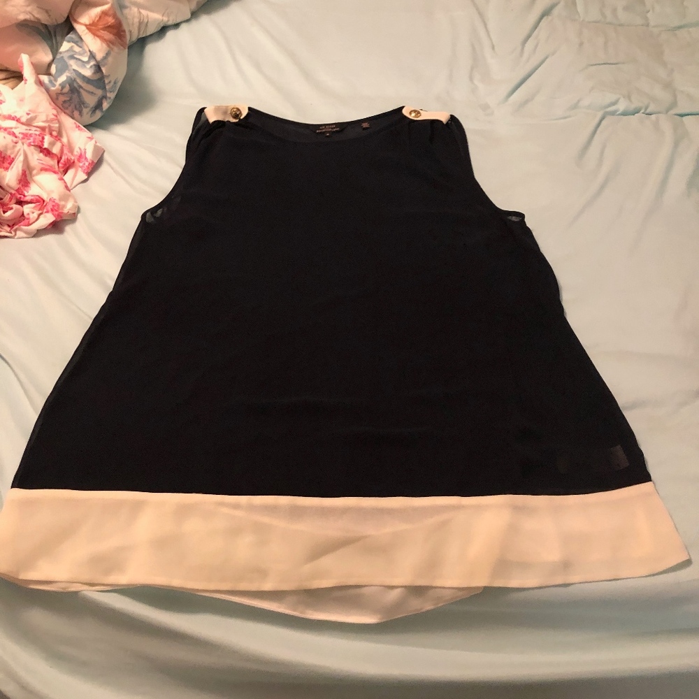 ted baker navy sheer dress cover up medium